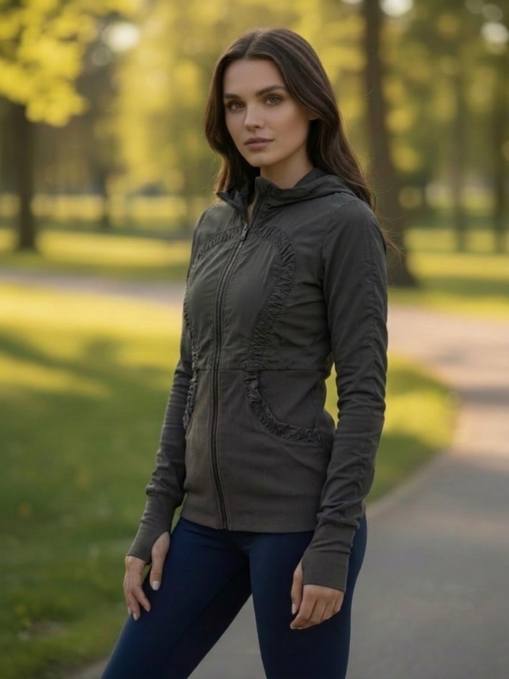 Lululemon Reversible Dance Studio Jacket III Hooded Jacket Full Zip Dark Coal 6